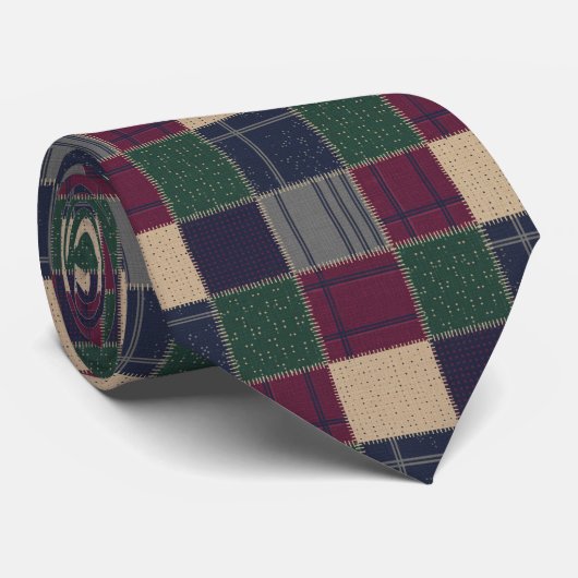 Heritage Tartan Patchwork Krawatte (Gerollt)