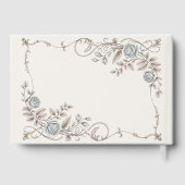 Heritage Victorian Botanical Powder Blue Taupe Gästebuch (Rückseite)