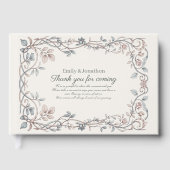 Heritage Victorian Botanical Powder Blue Taupe Gästebuch (Vorderseite)