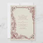 Heritage | Victorian Burgundy Scrollwork Wedding Einladung (Rückseite)