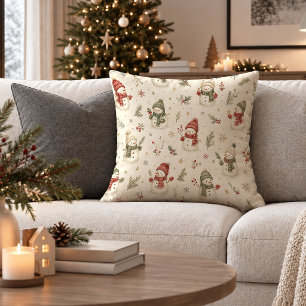 Heritage Vintage Weihnachts-Schneemann-Wurfkissen Kissen