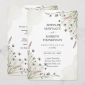 Heritage Wildflower Meadow Wedding Einladung (Vorne/Hinten)