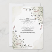 Heritage Wildflower Meadow Wedding Einladung (Rückseite)