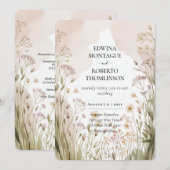Heritage Wildflower Meadow Wedding Einladung (Vorne/Hinten)