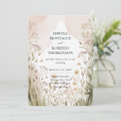 Heritage Wildflower Meadow Wedding Einladung (Stehend Vorderseite)