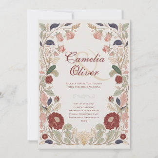 Heritage William Morris Inspired Wedding Botanical Einladung