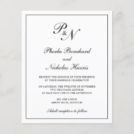 Herkömmliche Einladung zum Hochzeitsfeiern für Mon