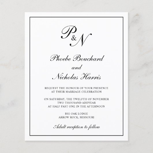 Herkömmliche Einladung zum Hochzeitsfeiern für Mon Flyer (Vorne)