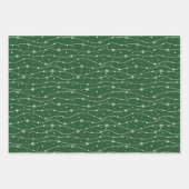 Herkömmliche grüne Schneeflocken Geschenkpapier Set (Vorderseite 2)