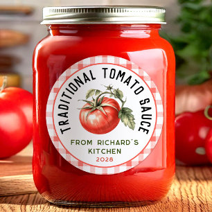 Herkömmliche Tomatensauce Runder Aufkleber