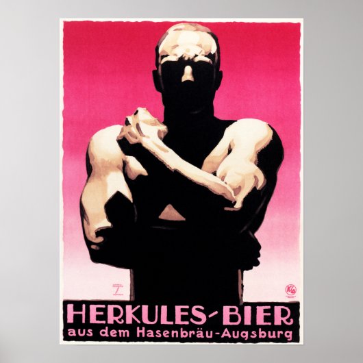 HERKULES BIER Ludwig Hohlwein German Sachplakat Poster (Vorne)