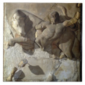 Herkules, der den kretischen Stier, einen einer Fliese (Vorderseite)