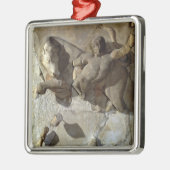 Herkules, der den kretischen Stier, einen einer Silbernes Ornament (Links)