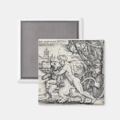 Herkules, der die Nemeische Löwe tötet Magnet (Vorderseite/Rückseite)