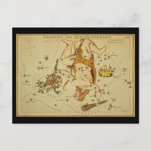 Herkules (Heracles) und Corona Borealis Postkarte (Vorderseite)