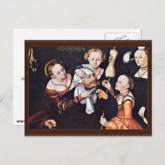 Herkules in Omphale von Lucas Cranach der Ältere ( Postkarte (Vorne/Hinten)