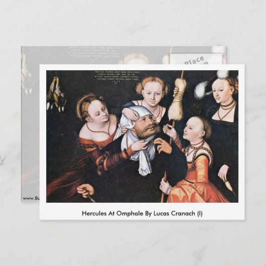Herkules in Omphale von Lucas Cranach (I) Postkarte (Vorne/Hinten)
