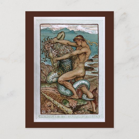 Herkules und der alte Mann des Meeres Postkarte (Vorderseite)
