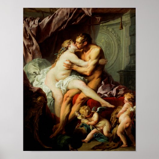 Herkules und Omphale von Francois Boucher Poster (Vorne)