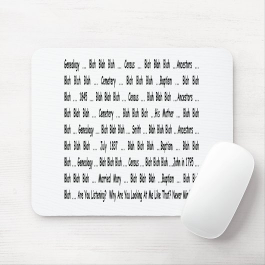 Herkunft Blah Blah Blah Mousepad (Mit Mouse)