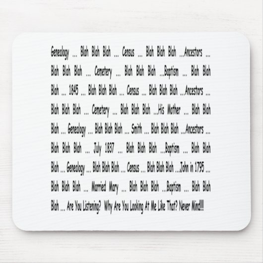 Herkunft Blah Blah Blah Mousepad (Vorne)