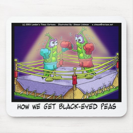 Herkunft der schwarzen Augerbsen Funny Boxing T-Sh Mousepad (Vorne)