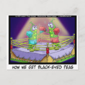 Herkunft der schwarzen Augerbsen Funny Boxing T-Sh Postkarte (Vorderseite)