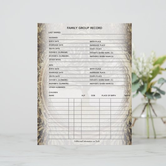 Herkunft für Stammbaum-Genealogie (Stehend Vorderseite)