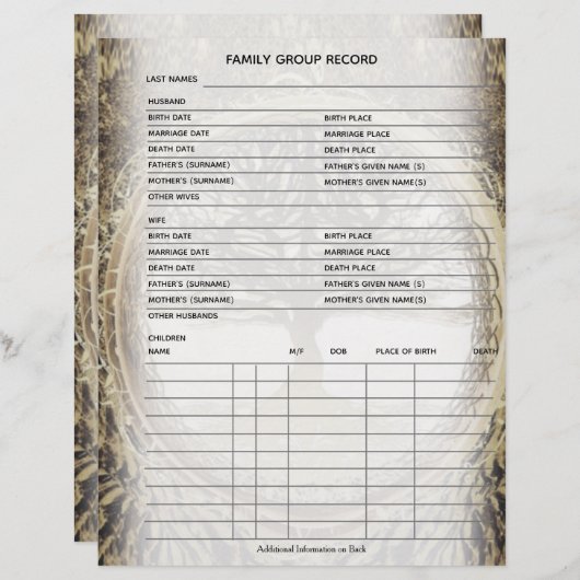 Herkunft für Stammbaum-Genealogie (Vorne/Hinten)