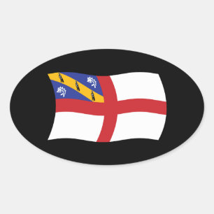 Herm Flaggenaufkleber Ovaler Aufkleber