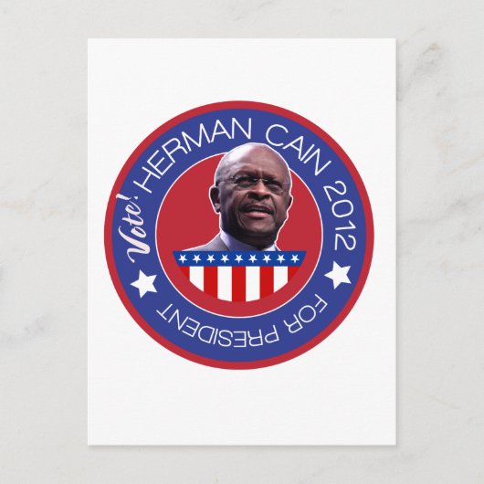 Herman Cain für US-Präsident 2012 Postkarte (Vorderseite)