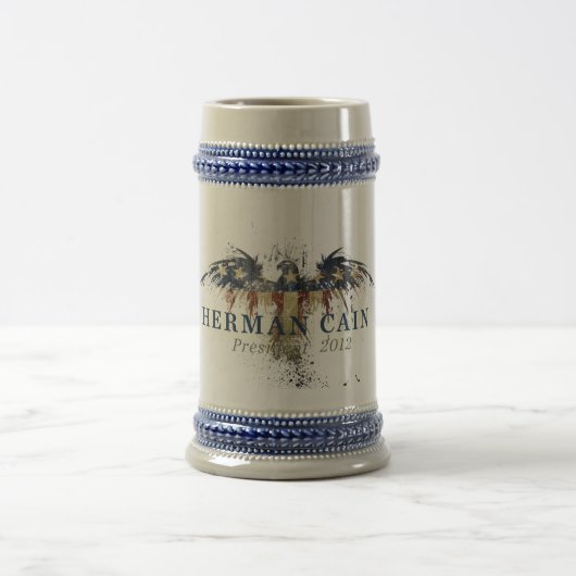 Herman Kain für Präsidenten Beer Stein Bierglas (Mittel)