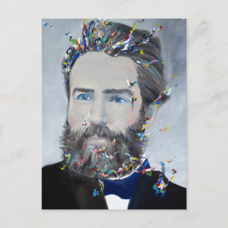 Herman melville - Ölportrait Postkarte
