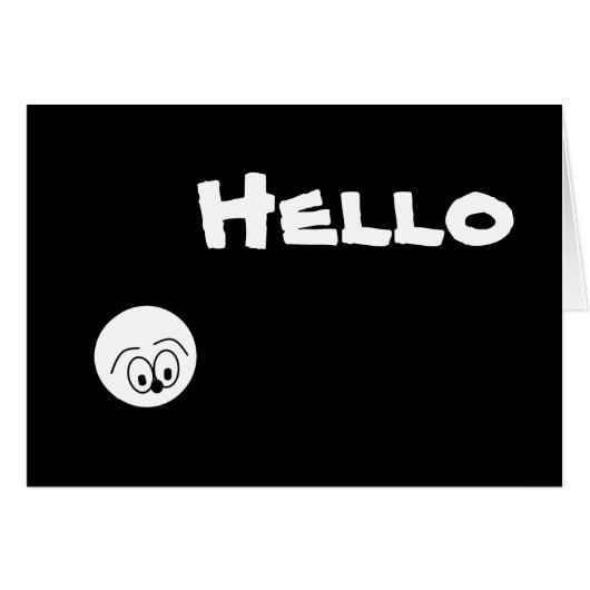 Herman sagt "HELLO" Black & White Grußkarte (Vorderseite (Horizontal))