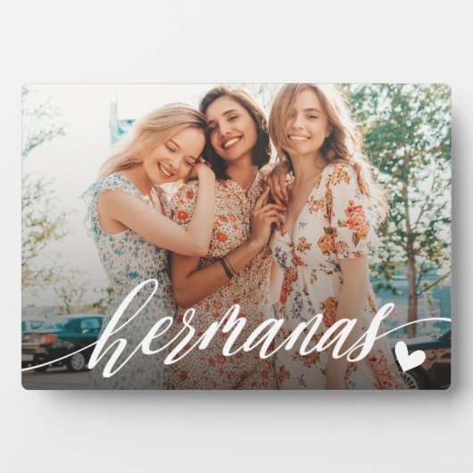 Hermanas Script Spanish Sisters Foto Fotoplatte (Vorderseite)