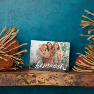Hermanas Script Spanish Sisters Foto Fotoplatte