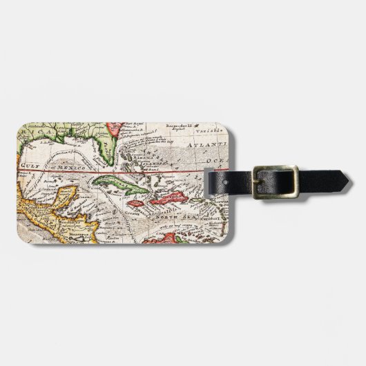 Hermanmoll-Karte 1732 der Antillen und des Caribb Gepäckanhänger (Vorderseite horizontal)