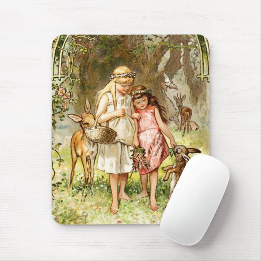 Hermann Vogel - Schneeweiß und Rose Rot Mousepad (Mit Mouse)