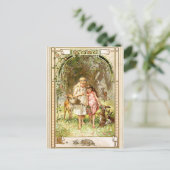 Hermann Vogel - Schneeweiß und Rose Rot Postkarte (Stehend Vorderseite)