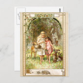 Hermann Vogel - Schneeweiß und Rose Rot Postkarte (Vorne/Hinten)