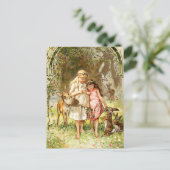 Hermann Vogel - Schneeweiß und Rose Rot Postkarte (Stehend Vorderseite)