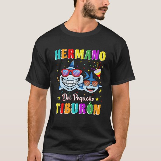 Hermano del Pequeño Tiburón fiesta de cumpleaños t T-Shirt (Vorderseite)