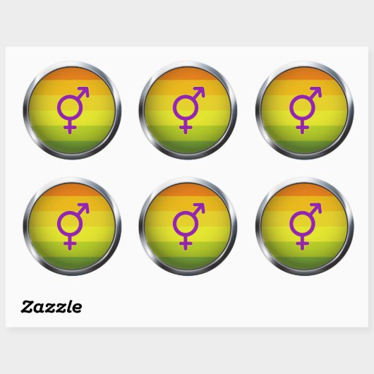 Hermaphrodite Runder Aufkleber (Blatt)