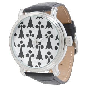 Hermelin-Muster, Mittelalterliches Muster, Schwarz Armbanduhr