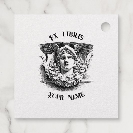 Hermes antiker Gott ex libris Geschenkanhänger (Rückseite)