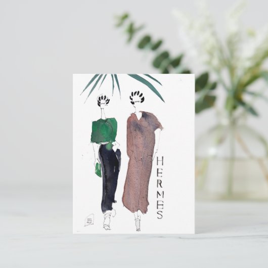 Hermes Fashion Postcard von PARISDREAMTIME Postkarte (Stehend Vorderseite)