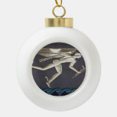 Hermes - Herald of the Greece Gods in NYC Keramik Kugel-Ornament (Vorderseite)