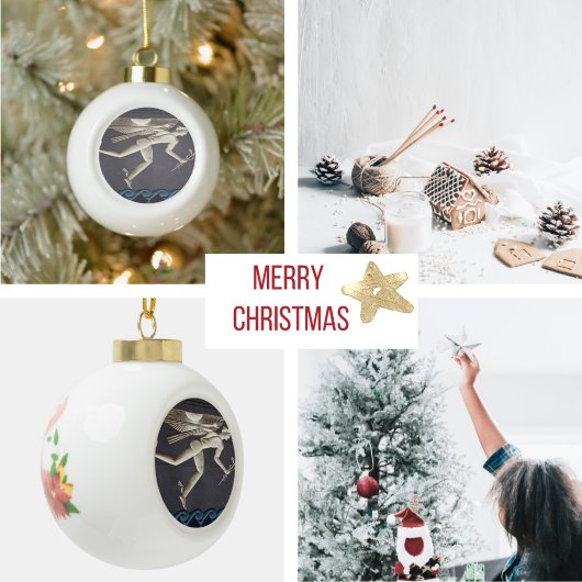 Hermes - Herald of the Greece Gods in NYC Keramik Kugel-Ornament