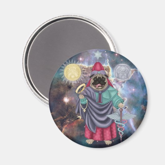 Hermes Pugsmegistus Magnet (Vorderseite/Rückseite)