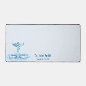 Hermes Rod Blue Caduceus Water Ripples Medical Schreibtischunterlage (Vorderseite)